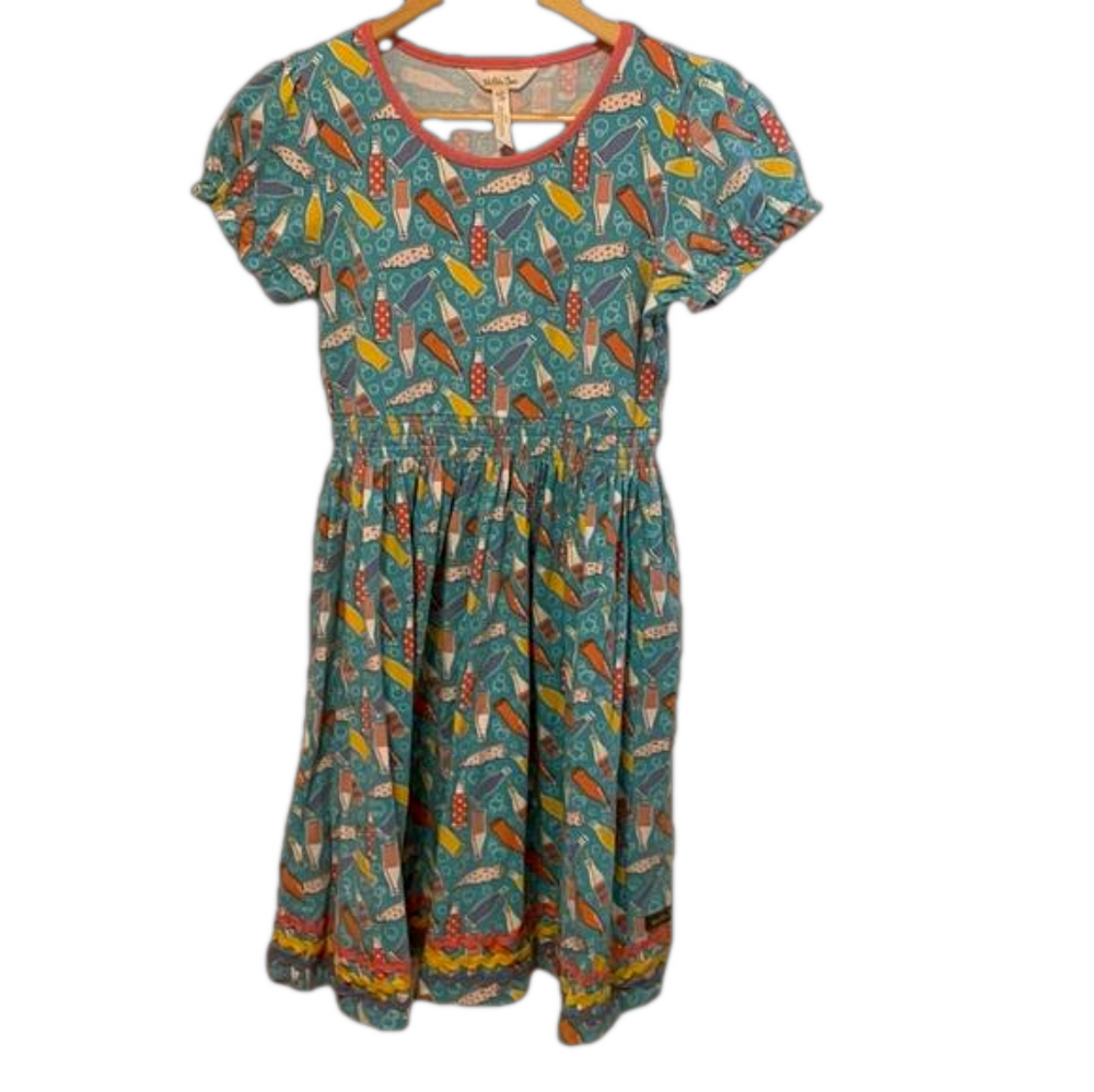 Matilda Jane soda bottle print  girls dress size 14 GUC